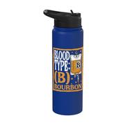 Blague drôle sur le bourbon, le groupe sanguin, le whisky Stainless Steel Insulated Water Bottle
