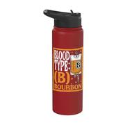 Blague drôle sur le bourbon, le groupe sanguin, le whisky Stainless Steel Insulated Water Bottle