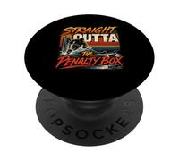 Blague Humoristique pour Joueurs de Hockey Straight Outta The Penalty Box PopSockets PopGrip Adhésif