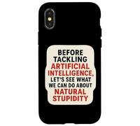 Blague IA drôle Intelligence Artificielle bêtise Naturelle Amusante Coque pour iPhone X/XS