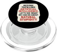 Blague IA drôle Intelligence Artificielle bêtise Naturelle Amusante PopSockets PopGrip pour MagSafe