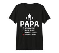 Blague Père Musclé Muscu Humour Papa Musculation T-Shirt Haut de Gamme