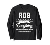 Blagues personnalisées pour Homme Rob Knows Everything Manche Longue
