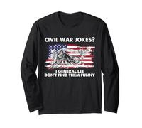 Blagues sur la Guerre Civile Robert E Lee Drapeau américain Histoire Humour Général Manche Longue