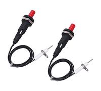 Blaihild 2 Pièces Piezo, Bouton Poussoir avec Aiguille D'allumage et Fil de 1 Mètre, pour Cheminée Four Chauffage Cuisine Camping Barbecue Cuisinière à Gaz