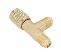 Blaihild Adaptateur en T à Coupleur Rapide, Connecteur Pivotant en Laiton de 1/4 Pouces pour R22 R12 R134, Idéal pour une Utilisation de Réfrigérant avec des Systèmes de Vide Profond et de