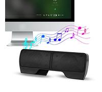 Blaihild Barre de Son pour Ordinateur Portable, Mini Haut-Parleur alimenté par USB pour Ordinateur de Bureau, Stéréo 2.0, Matériau ABS, 3W + 3W, Interface 3.5mm