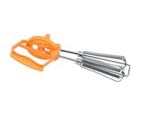 Blaihild Batteur à Main Manuel, Batteur à œufs avec Manivelle et Conception à Double Tête, Construction en Acier Inoxydable et en Plastique, 10 Pouces, pour œufs au Beurre et Farine (ORANGE)