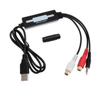 Blaihild Carte de USB 48 KHz 16 Bits, Adaptateur de Son Stéréo pour PC Mac, Enregistrement en Temps Réel pour Zoom OBS, Entrée 3,5 Mm, Conversion sans Perte pour la Production Musicale de Podcasts