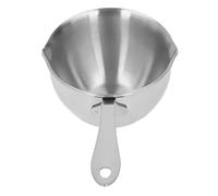 Blaihild Casserole en Acier Inoxydable, Fond Composite à 3 Couches avec 2 Becs Verseurs pour la Cuisson à L'huile Chaude du Chocolat au Lait (SILVER)