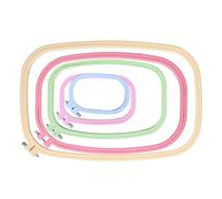 Blaihild Cerceaux de Broderie, 5 Pièces Cerceaux Carrés pour Point de Croix, Cadre en Plastique ABS avec Vis de Réglage en Laiton, pour Bricolage, Couture, Point de Croix, Débutants