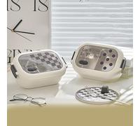 Blaihild Conservation Efficace de la Chaleur, Récipient de Stockage des Aliments Hermétique à 2 Compartiments, Couche en Acier Inoxydable, Parfait pour l'école et le Bureau (Point)