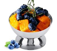 Blaihild Coupes à Crème Glacée, Bols à Dessert en Acier Inoxydable, Plat à Bagatelle élégant pour Crème Glacée, Fruits et Salade, Idéal pour les Fêtes et un Usage Domestique (court)