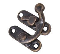 Blaihild Crochet à Loquet en Fer, 30 Pièces, avec Options de Couleur Bronze Jaune Argent, Type Droite Gauche pour Boîte à Bijoux, Boîte-cadeau (crochet gauche en bronze)