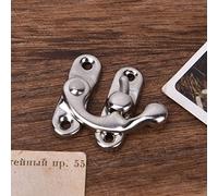 Blaihild Crochet à Loquet en Fer, 30 Pièces, avec Options de Couleur Bronze Jaune Argent, Type Droite Gauche pour Boîte à Bijoux, Boîte-cadeau (crochet gauche argenté)