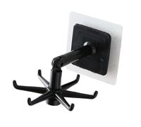 Blaihild Crochet Pivotant de Cuisine Rotatif à 360 Degrés, sans Perforation, Support Mural en ABS pour Ustensiles, Casseroles, Poêles, Cintre Extensible de 11 Cm, Organisateur Léger et Peu (BLACK)