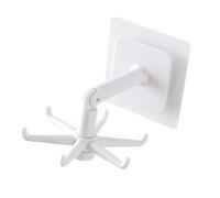 Blaihild Crochet Pivotant de Cuisine Rotatif à 360 Degrés, sans Perforation, Support Mural en ABS pour Ustensiles, Casseroles, Poêles, Cintre Extensible de 11 Cm, Organisateur Léger et Peu (WHITE)