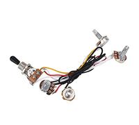 Blaihild Faisceau de Câblage 2 Volumes 1 tonalité 1 Jack, Circuit de Guitare électrique avec Pots à Manchon en Cuivre et Interrupteur à 3 Voies, pour Guitare électrique Basse