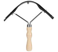Blaihild Grattoir à Sueur pour Chevaux, Manche en Bois, Outil de Toilettage Antidérapant pour Chevaux, Bovins, ânes, Lame en Acier Inoxydable de 22 X 22 Cm, Aide Efficace au Rasage pour le Nettoyage