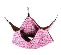 Blaihild Hamac pour Cage pour Animaux de Compagnie, Lit Suspendu Double Couche en Peluche pour Petits Animaux, Literie Douce pour Cochons d'Inde et Planeurs de Sucre, Matériau en Polyester Durable