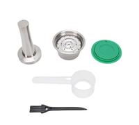 Blaihild Kit de Capsules de café Réutilisables en Acier Inoxydable, Brosse à Cuillère pour Machines, Ensemble Complet de 310 G avec Plaque de Filtre en, Réduction des Sédiments, Extraction