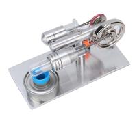 Blaihild Kit de Moteur Stirling, Ventilateur de Type T, Générateur de Puissance Miniature, Ampoule 5V 5W, Lampe à Alcool Chauffée pour Projet Scientifique, Démonstration en onversion de
