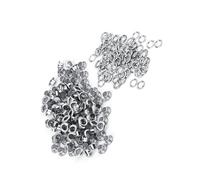 Blaihild Kit d'œillets à œillets de 100 Pièces, Rondelles Métalliques en Laiton pour la Réparation de Vêtements, les Projets de Bricolage et l'artisanat du Cuir, Diamètre Intérieur de 5mm (SILVER)