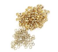 Blaihild Kit d'œillets à œillets de 100 Pièces, Rondelles Métalliques en Laiton pour la Réparation de Vêtements, les Projets de Bricolage et l'artisanat du Cuir, Diamètre Intérieur de 5mm (GOLD)