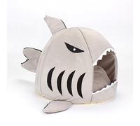 Blaihild Lit Grotte pour Chat, Maison pour Chat Requin en Mousse Haute Résilience, Cachette Confortable pour Chats et Chatons, Grande Taille 17,7 Pouces pour le Confort des Animaux de Compagnie (GREY)