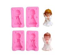 Blaihild Lot de 2 Moules en Silicone Angel de qualité Alimentaire de 7,3 Cm Chacun pour la Fabrication de Gelées de Bonbons au Chocolat, Résistant à la Chaleur de -40 à 450 F, Antiadhésif, Démoulage