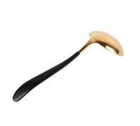 Blaihild Louche à Soupe en Acier Inoxydable 304, Cuillère de Service à Manche Long de 7,5 Pouces, Bol Profond en or Noir, Ustensile de Cuisine pour Ragoûts, Sauce pour Pâtes