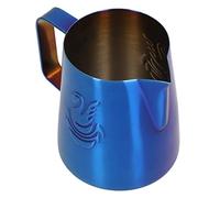 Blaihild Pichet à Mousse de Lait, Pichet à Vapeur Expresso en Acier Inoxydable de 380 Ml avec Bec Verseur en Forme D', pour L'art du Latte et la Mousse de Lait (BLUE)