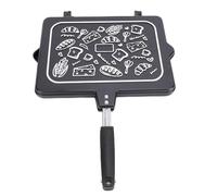 Blaihild Poêle à Gril Antiadhésive en Aluminium Double Face pour Tables de Cuisson à Gaz à Induction Grill et Presse à Panini avec Chauffage Uniforme pour Petit-déjeuner à la Maison, Camping,