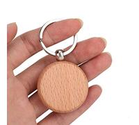 Blaihild Porte-clés en Bois, étiquettes en Bois de Hêtre pour Accessoires de Bricolage de Vêtements, avec Ponçage de Surface Lisse, Forme Ronde Rectangulaire 5x3 Cm 4 Cm (Taille Ronde 4CM)