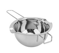 Blaihild Pot à Chocolat en Acier Inoxydable 500 Ml, Chauffe-beurre avec Long Manche Anti-brûlure, Double Bec Verseur, Base Plate pour la Cuisson de Bougies au Fromage, Dissipation Uniforme de la