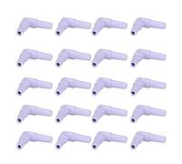 Blaihild Raccord cannelé de Tuyau en Plastique, Joint de Pompe à Oxygène 20 Pièces, Plastique Blanc, Coude à 90 Degrés pour Tuyau de 4 Mm, Idéal pour Les Aquariums et Les Masseurs de Dos