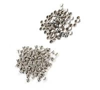 Blaihild Rivets en Cuir, Rivets à Double Capuchon en Fer de Haute qualité, Goujons Décoratifs 8x8 Mm pour Projets d'artisanat, Idéaux pour les Sacs et les Vêtements (SILVER)