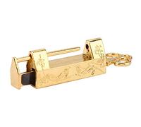 Blaihild Serrure Vintage, Mini Cadenas en Bronze avec esign Rétro Décoratif pour Boîte à Bijoux et Tiroir (pie or)