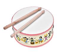Blaihild Tambour à Main en Bois, Corps Compact avec Bandoulière pour Un Jeu Facile, Joli Motif pour Accompagner Le Chant et la Danse, Jeux pour Enfants, Instrument de Percussion, Jouet
