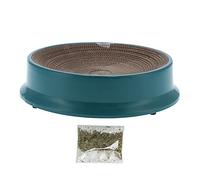 Blaihild Tapis à Gratter pour Chat, Lit de Salon en Papier ondulé, Grattoir pour Chat, Carton en Forme de Bol, 17,1x4,1 Pouces pour Chats et Chatons (Vert noirâtre)