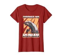 Blaireau A Miel Ratel - Honey Badger T-Shirt, Femme, Canneberge, XS