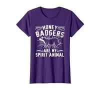 Blaireau de Miel dans Un Style rétro Vintage T-Shirt, Femme, Violet, M