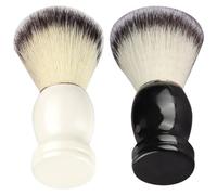 Blaireau de Rasage 2 Pièces en Bois à Poils Fibreux | Visage et Cou, Usage Maison ou Salon, Design Créatif, Accessoire de Nettoyage des Poils Coupés