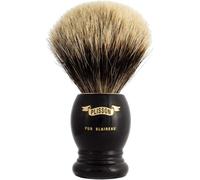 - Blaireau De Rasage Classique, Brosse À Barbe Poils Gris Européen De Haute Qualité - Manche Acétate Noir - Taille 12 Standard - Confort Et Douceur - Fabrication Française