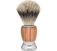 Blaireau de rasage Erbe en bois d'olivier argenté "Premium Design MILANO".