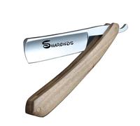 Blaireau de rasage pour homme Rasoir avec boîte Manuel Classique Manche en bois Rasoir de barbier (Marron)