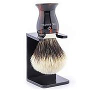 Blaireau de rasage Silvertip avec manche en résine - Support de blaireau en plastique - Pour homme Jag Shaving