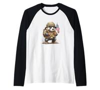 Blaireau drôle en Costume Militaire pour vêtements américains Manche Raglan