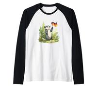 Blaireau Heureux dans la forêt pour l'Allemagne Couleurs pour Homme et Femme Manche Raglan