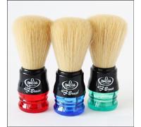 Blaireau Omega poils synthétiques S10077 manche bleu